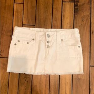 True Religion White Jean Mini Skirt